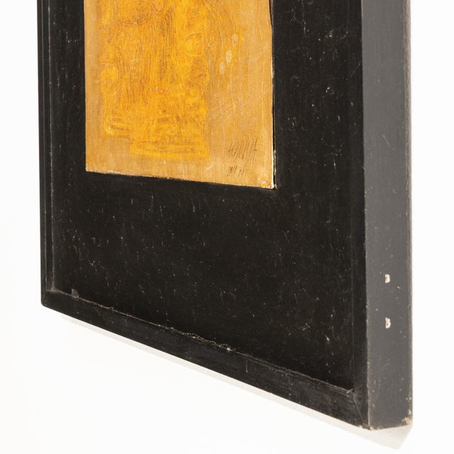 1960s Italy Burnt Orange Wood Painting For Sale - Image 15 of 15