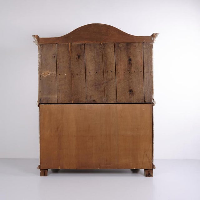 Antique German Painted Oak Display Cabinet with Glass Doors, 1790s For Sale - Image 16 of 17