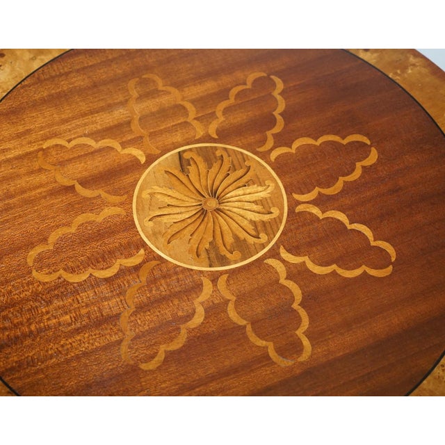 Burr Walnut Marquetry Inlay Side Tables, Set of 2 For Sale - Image 9 of 18