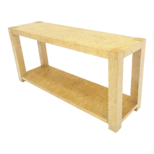 Mid Century Burl Wood Two Tier long Rectangle Console Sofa Hall Table