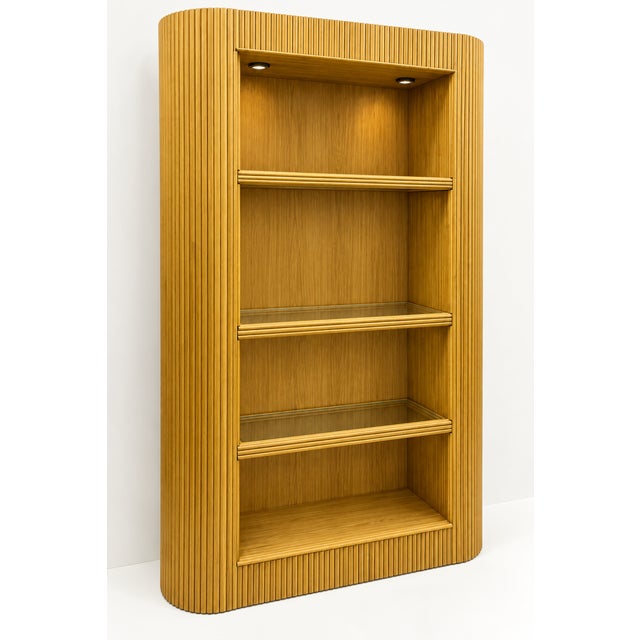Contemporary 1970s Italian Modern Pencil Bamboo Bookshelf / Display Cabinet For Sale - Image 3 of 7