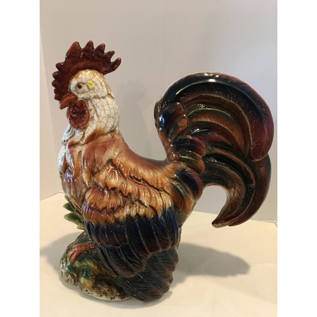 Paint Vintage Italian Hand Painted Rooster - 16” For Sale - Image 7 of 8