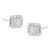 Contemporary .925 Sterling Silver 1/6 Cttw Invisible Set Princess-Cut Diamond Quad Composite Stud Earrings (H-I Color, I1-I2 Clarity) For Sale - Image 3 of 6