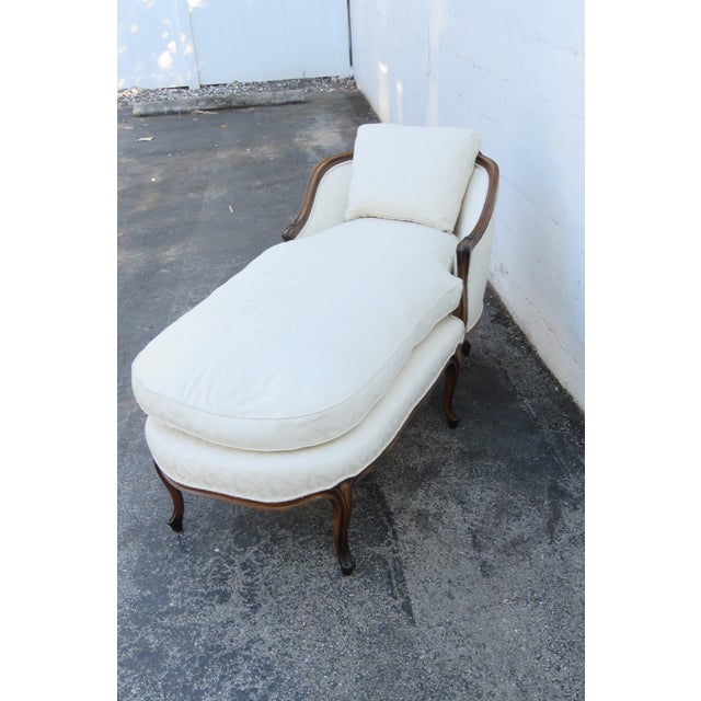 French French Carved Long Large Fainting Couch Chaise Lounge 6284 For Sale - Image 3 of 18