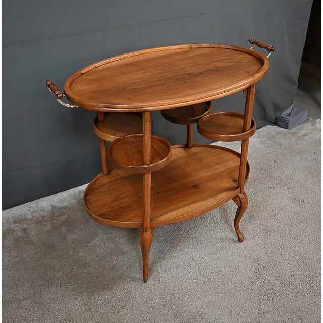 Early 20th Century Walnut Serving Bar Cart For Sale - Image 6 of 13