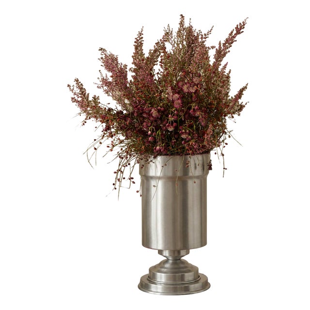 Amphora Mini Vase in Brushed Aluminum by Caspal For Sale