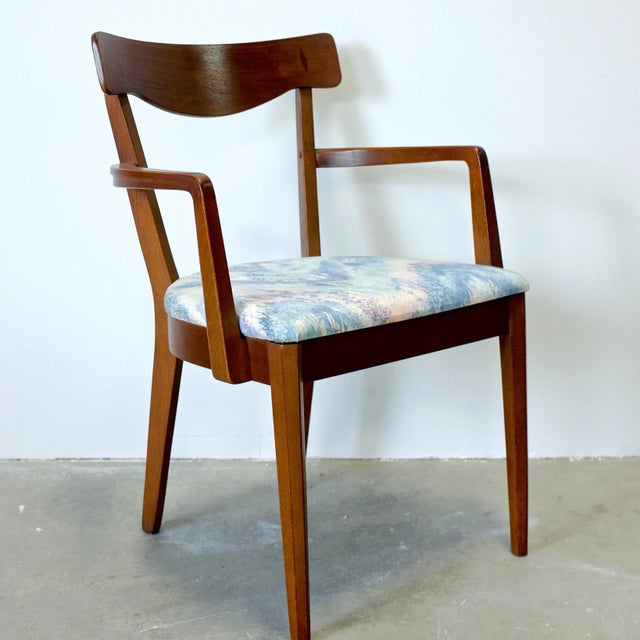 American of Martinsville "Dania Ii" or "Dania 2" Set of 5 Walnut & Rosewood Dining Chairs Designed by Merton Gershun For Sale In Boston - Image 6 of 12