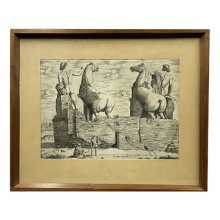 Antonio Lafreri, from the View from Behind of Dioscuros at the Quirinal Rome, 16th Century, Engraving For Sale