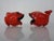 Pair of ceramic ashtrays in the shape of a fish from the 1970s in very good condition without damage.