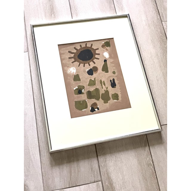 Abstract Roger Bissiere Lithograph on Velin Paper, Unsigned, Framed For Sale - Image 3 of 9