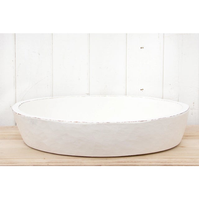 Farmhouse Grand Antique White Dough Bowl For Sale - Image 3 of 8
