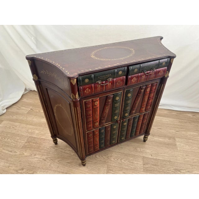 Gorgeous Vintage Bookcase Theme Console Cabinet Two Drawers, Double Door Storage Demilune. 31" Tall X 13" Deep X 36" wide....