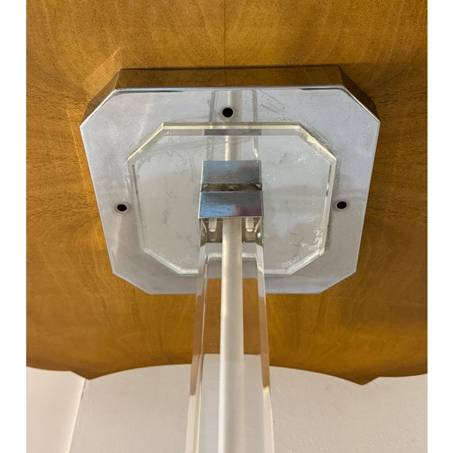 Metal Vintage 1970s Charles Hollis Jones Style Lucite and Chrome 2-Arm Chandelier or Table Lamp For Sale - Image 7 of 11