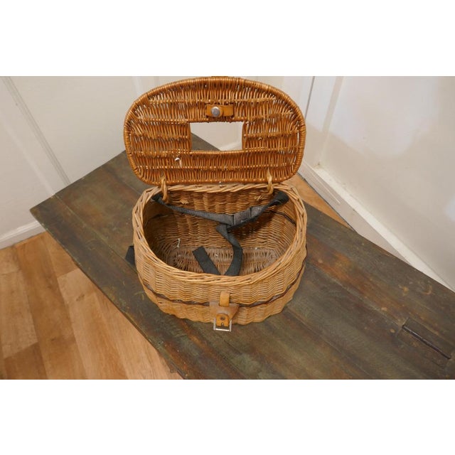 Vintage Victorian Oval Wicker Fishing Creel, 1900 For Sale - Image 6 of 7