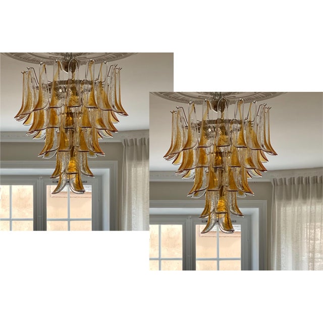 Sand and Amber Murano Glass Chandeliers, Set of 2 For Sale - Image 9 of 9