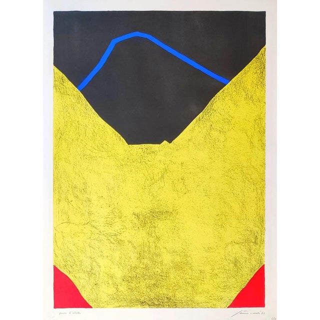 Modern Giuseppe Santomaso, Red at the Corners, 1971, Lithograph For Sale - Image 3 of 3