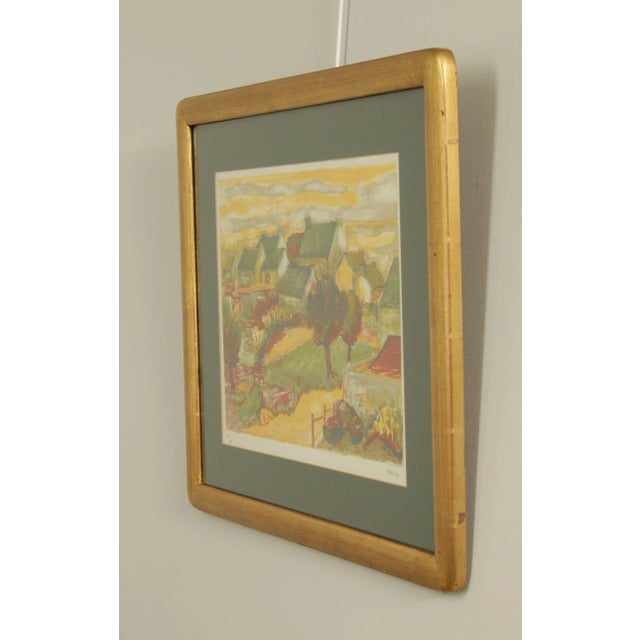 French Country Eliane Thiollier French Country Village Framed Lithograph For Sale - Image 3 of 13