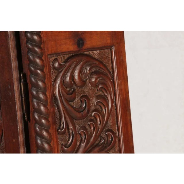 Antique Walnut Wall Cabinet, 1900 For Sale - Image 10 of 18