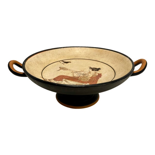 Greek God Apollo of Delphi Kylix Wine Cup Bowl Pottery Museum Copy of 480 Bc For Sale