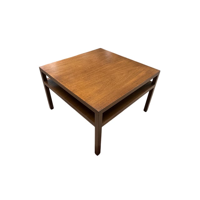 Mid-Century John Widdicomb Walnut Square Cocktail Table With Open Shelf For Sale In Houston - Image 6 of 18