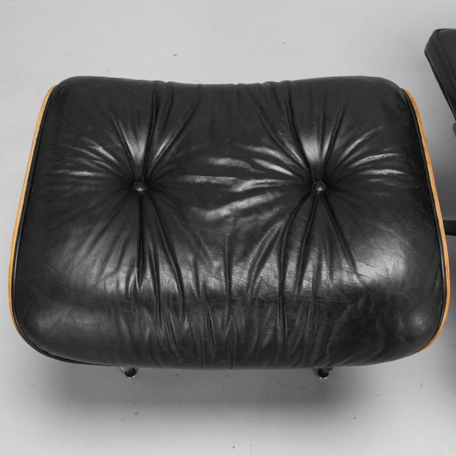 Wood Charles and Ray Eames Lounge Chair 670 671 Ottoman Herman Miller For Sale - Image 7 of 9