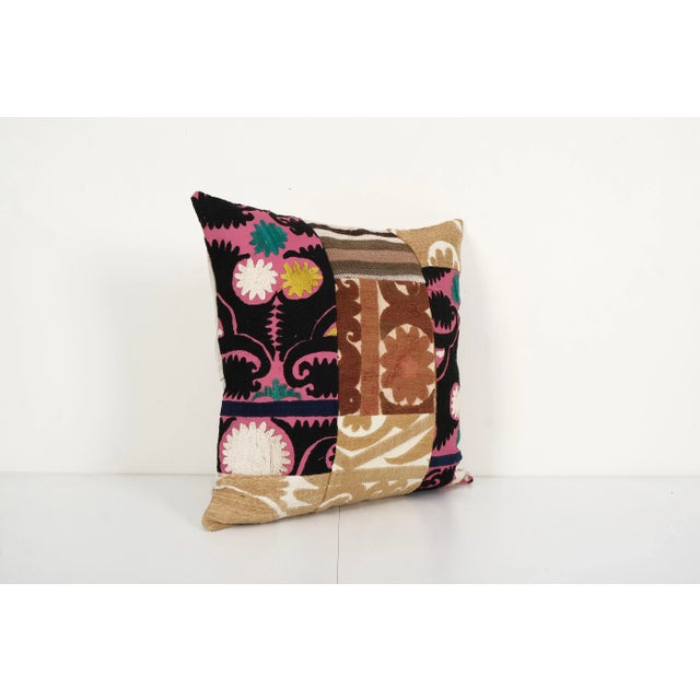 Mid-Century Modern Suzani Patchwork Cushion Cover For Sale - Image 3 of 4