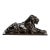 Art Deco Style Antique Recumbent Lion Cast Metal Statue Sculpture Home Decor For Sale