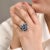 7.02 Carat Sapphire Diamond Floral Statement Ring for Her Size 6 For Sale In New York - Image 6 of 12