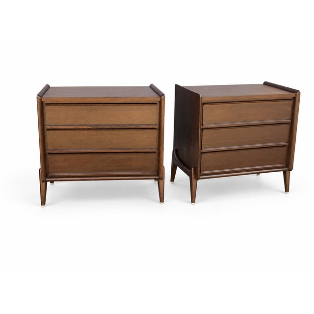 Mid-Century Modern Mid Century Modern Walnut Nightstands. - Pair For Sale - Image 3 of 10
