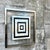 Vintage 1970s Op-Art Geometric Black and Silver Foil Framed Print. For Sale - Image 4 of 15