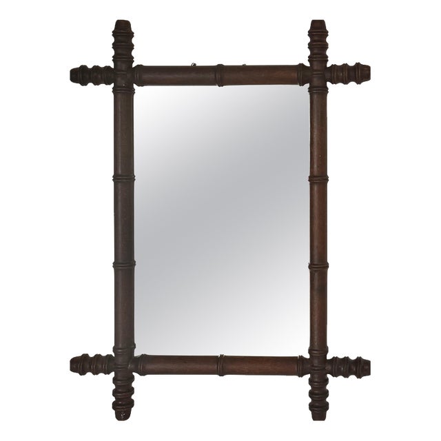 Carved Wooden Mirror, France, 1940s For Sale