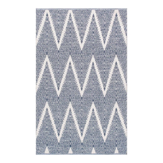 Pasargad Home Simplicity Navy Cotton Area Rug- 9' 0" X 12' 0" For Sale