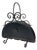 Hand Forged Iron Newspaper & Magazine Rack (54cm) Antique Gold Scroll Design with Arched Handle For Sale