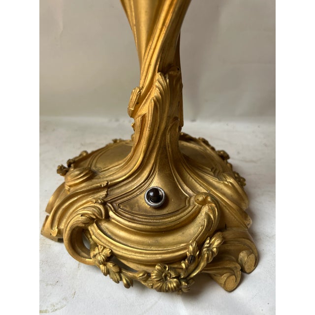Metal Early 20th Century French Gilt Brass Louis XV Style 5 Light Candelabra For Sale - Image 7 of 12