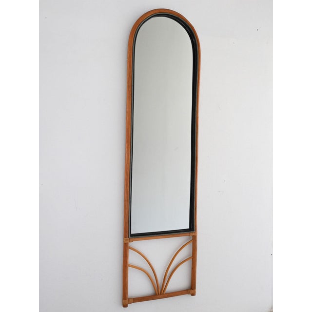 Wood Scandinavian Mirror in Curved Bamboo, 1970s For Sale - Image 7 of 7