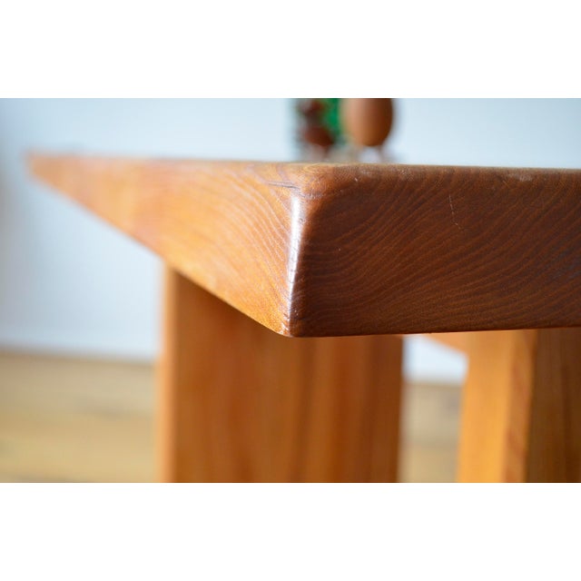 Brown Vintage French T14 Dining Table by Pierre Chapo, 1960s For Sale - Image 8 of 18