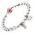 Lucky Love Silver Hematite Stone Beaded Bracelet For Sale - Image 4 of 7