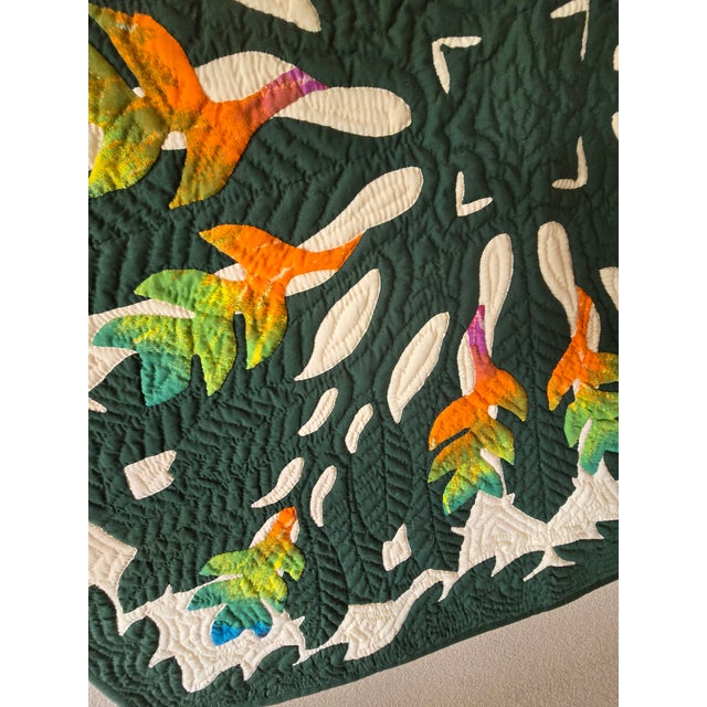Boho Chic Late 20th Century Hawaiian Quilted Wall Hanging For Sale - Image 3 of 13