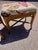 Hollywood Regency Pair of Vintage Painted Gold Bamboo Stools in Regal Fabrics “Zen Toile” Upholstery For Sale - Image 3 of 11