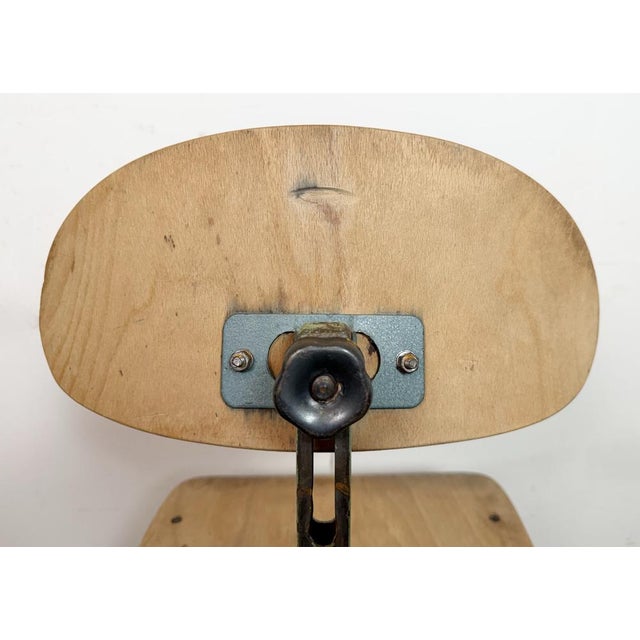 Industrial Green Workshop Chair, 1950s For Sale - Image 15 of 18