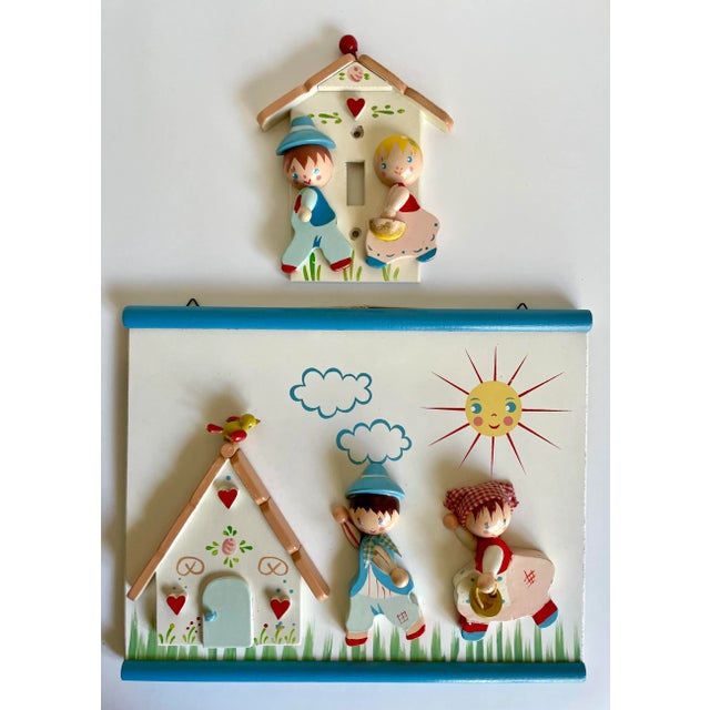 1980's Kiddie Wood Light Switch Cover and Wall Decor For Sale - Image 13 of 13