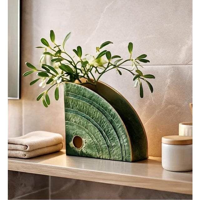 Gold Ceramic Shell Vase by Florio Keramia For Sale - Image 8 of 8