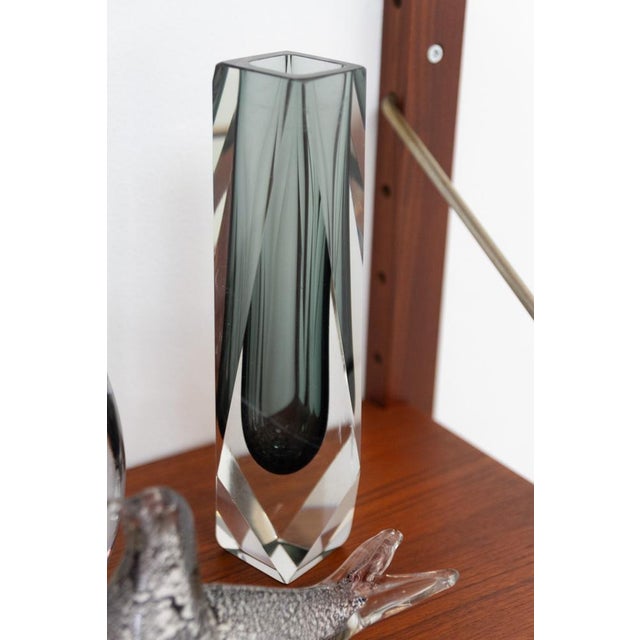 Italian Murano Faceted Sommerso Glass Vase by Flavio Poli for Alessandro Mandruzzato, 1970s For Sale - Image 13 of 16