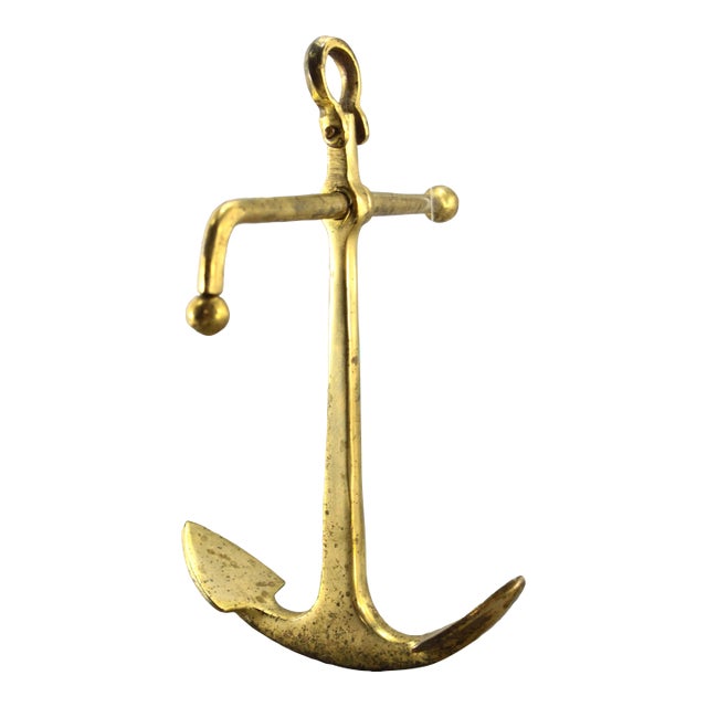 Early 20th Century Brass Diminutive Admiralty Anchor Memento Nautical Keepsake For Sale