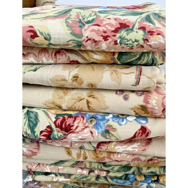 Beautiful Vintage Linen Floral Shabby Cottage Chic Fabric 2.5 Yards X 54”. I have 33 individual pieces like this, all 54"...