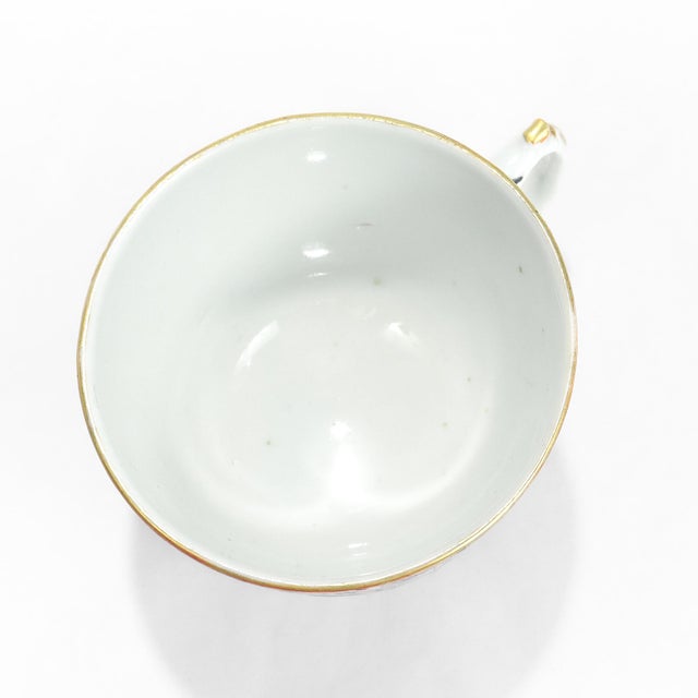 White Antique Chinese Export Porcelain Rose Mandarin Tea Cup & Saucer For Sale - Image 8 of 18