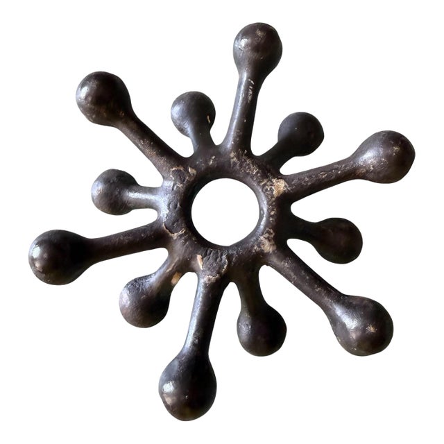Sculptural Brutalist Multi-Arm Iron Candle Holder / Candelabra For Sale