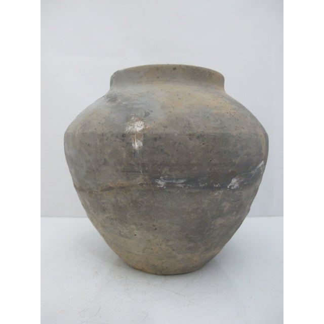 Beige Rustic Chinese Earthenware Pottery Han Dynasty Style Vase Vessel For Sale - Image 8 of 8