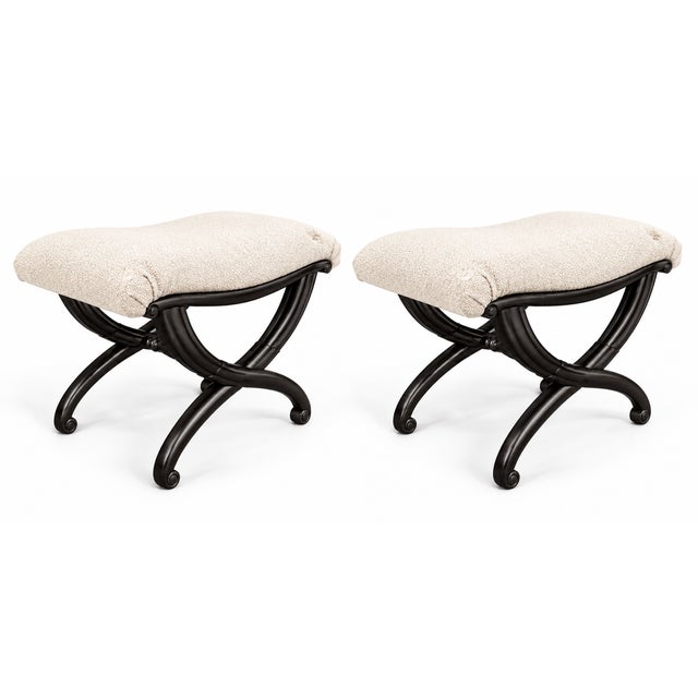 Louis XVI-style Curule-Form Tabourets- Pair For Sale - Image 4 of 6