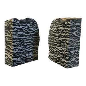 Zebra Marble Bookends - A Pair